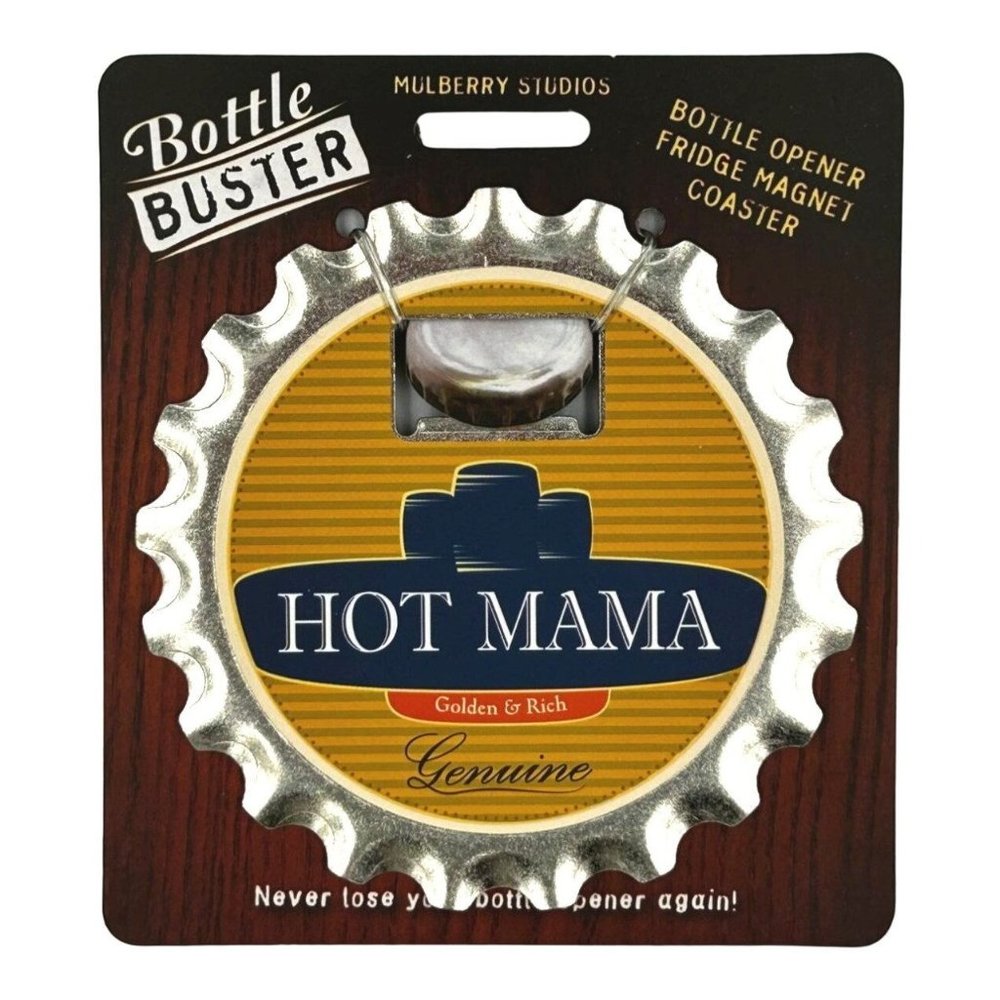 Hot Mama Bottle Buster Bottle Opener Fridge Magnet Coaster Pre-Personalized